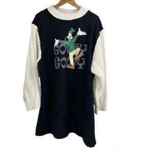 Goofy sweatshirt dress with sweater arms. medium